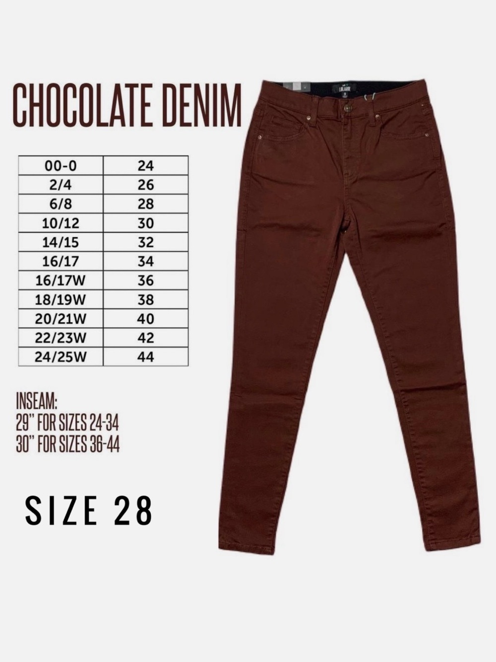 LuLaRoe chocolate denim Skinny Jeans